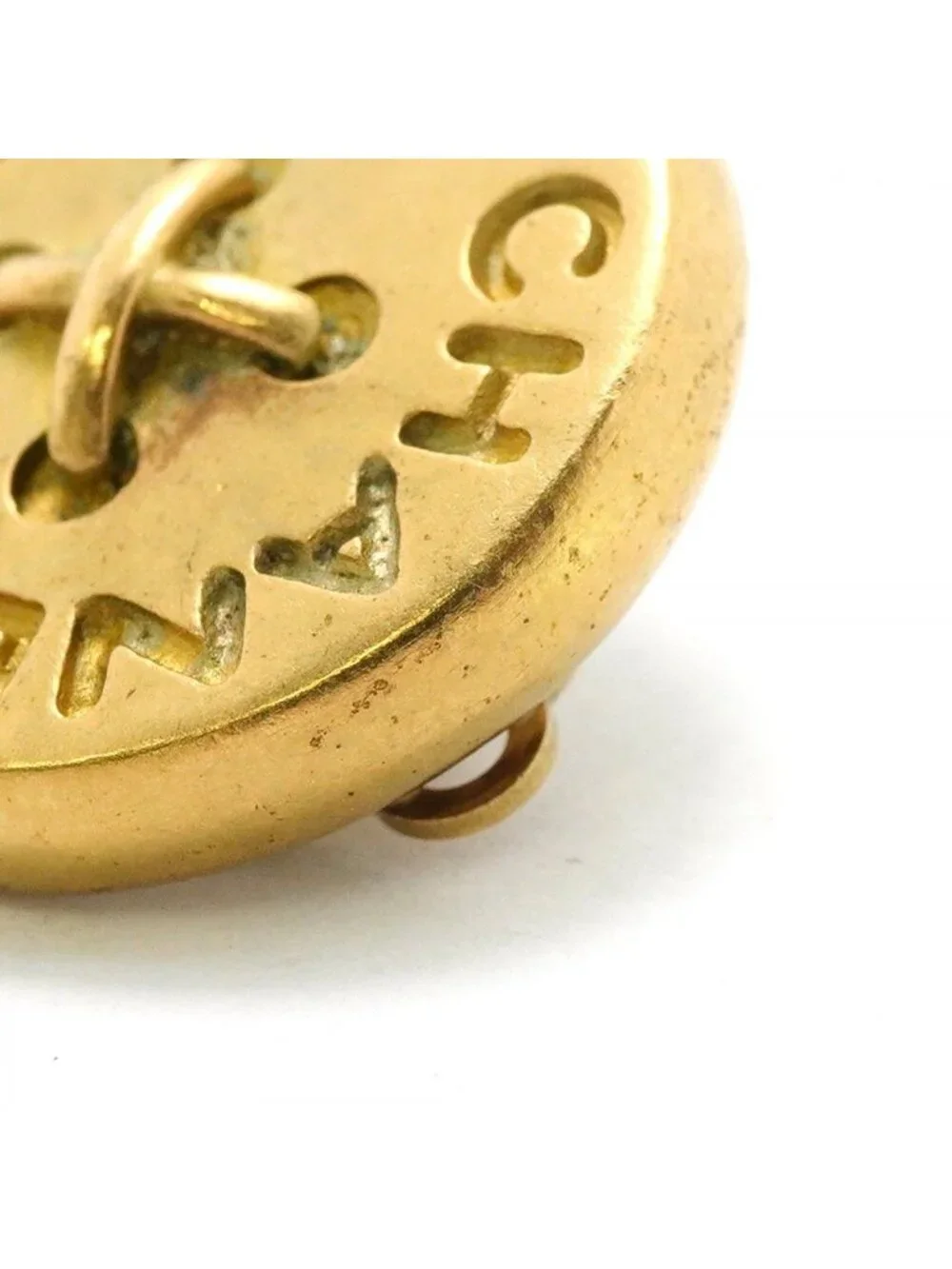 Chanel Earrings Vintage Logo Round